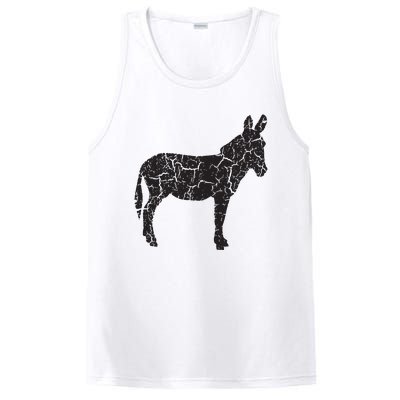 Donkey Distressed Print Vintage Donkey PosiCharge Competitor Tank