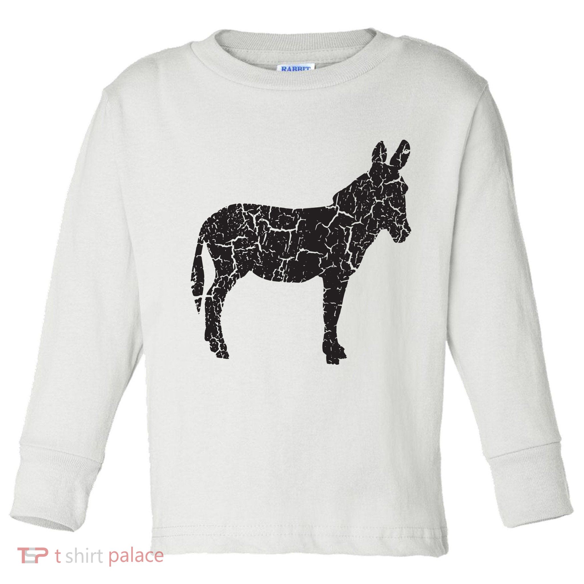 Donkey Distressed Print Vintage Donkey Toddler Long Sleeve Shirt