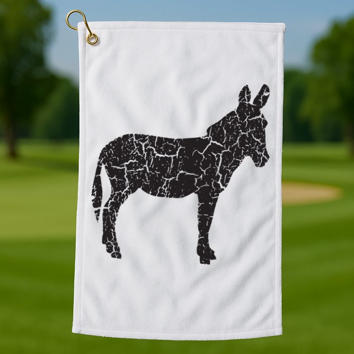 Donkey Distressed Print Vintage Donkey Golf Towel