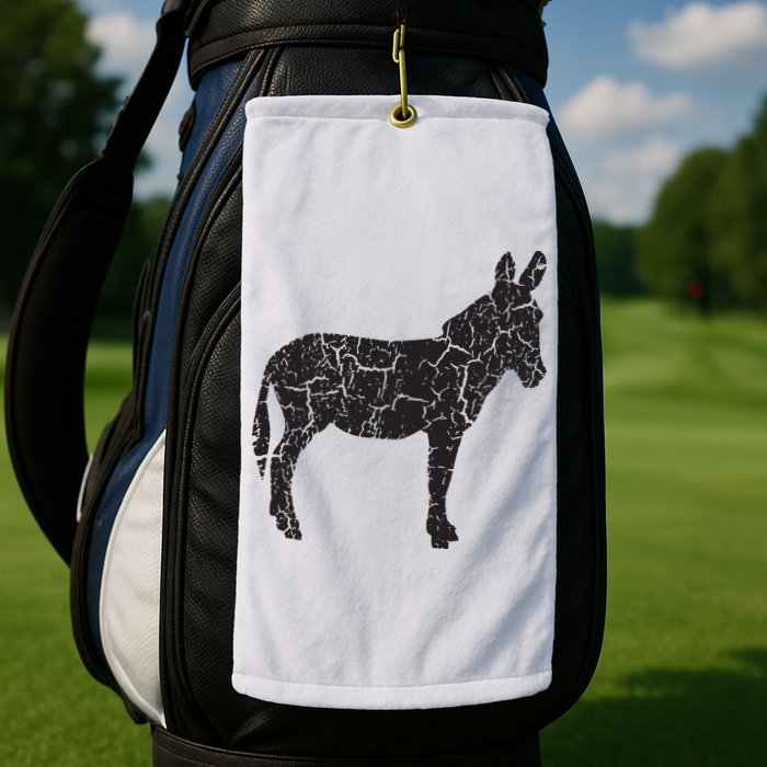 Donkey Distressed Print Vintage Donkey Golf Towel