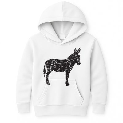 Donkey Distressed Print Vintage Donkey Kids Hoodie