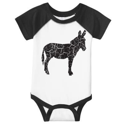 Donkey Distressed Print Vintage Donkey Infant Baby Jersey Bodysuit
