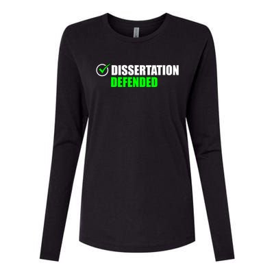 Dissertation Defended Phd Graduate Ph.D. Graduation Womens Cotton Relaxed Long Sleeve T-Shirt