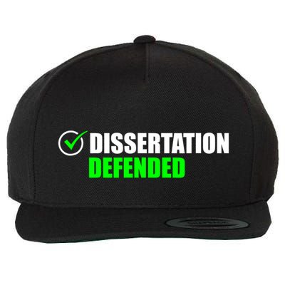 Dissertation Defended Phd Graduate Ph.D. Graduation Wool Snapback Cap