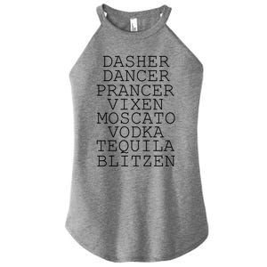 Dasher Dancer Prancer Vixen Moscato Vodka Tequila Blitzen Cool Gift Women's Perfect Tri Rocker Tank