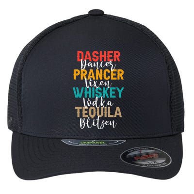 Dasher Dancer Prancer Vixen Whiskey Vodka Tequila Blitzen Flexfit Unipanel Trucker Cap