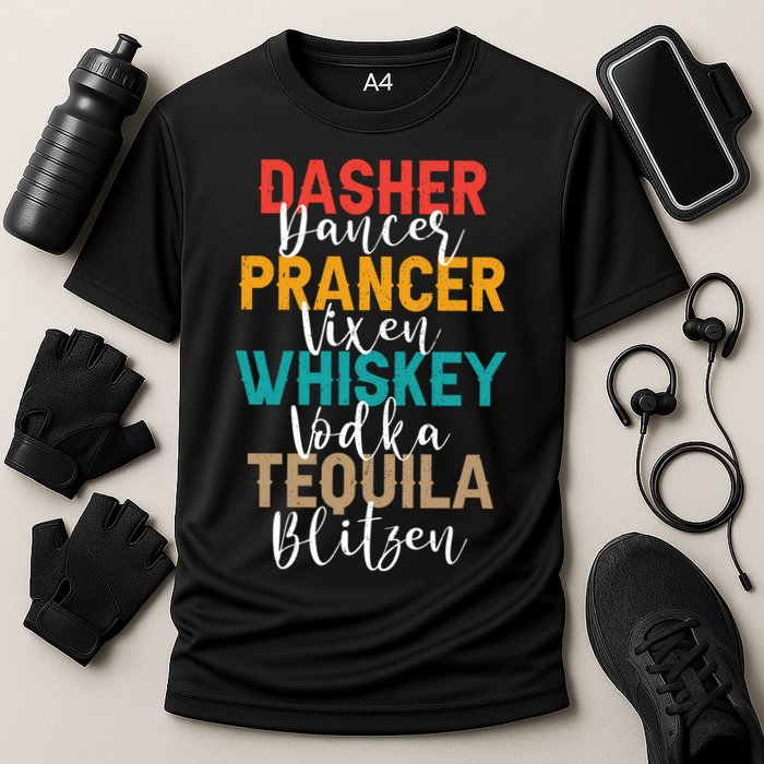 Dasher Dancer Prancer Vixen Whiskey Vodka Tequila Blitzen Performance Shirt