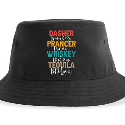 Dasher Dancer Prancer Vixen Whiskey Vodka Tequila Blitzen Sustainable Bucket Hat