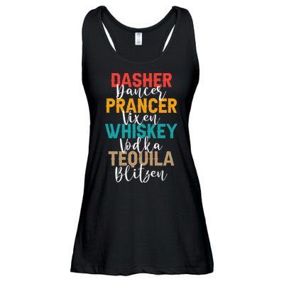 Dasher Dancer Prancer Vixen Whiskey Vodka Tequila Blitzen Ladies Essential Flowy Tank