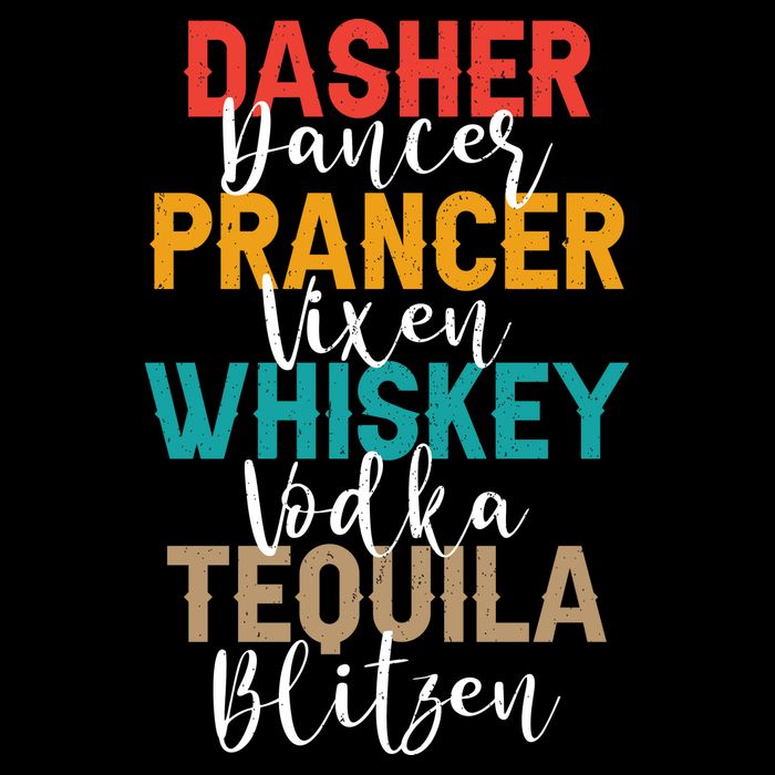 Dasher Dancer Prancer Vixen Whiskey Vodka Tequila Blitzen 16 in Basic Backpack