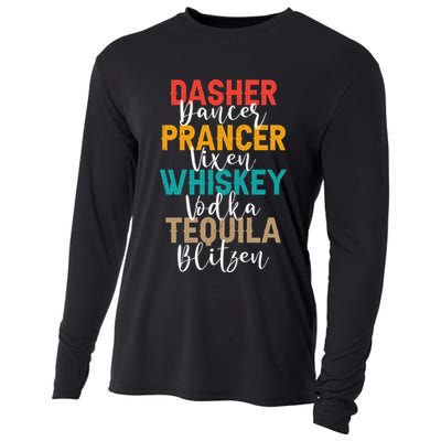 Dasher Dancer Prancer Vixen Whiskey Vodka Tequila Blitzen Cooling Performance Long Sleeve Crew