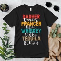 Dasher Dancer Prancer Vixen Whiskey Vodka Tequila Blitzen Premium T-Shirt