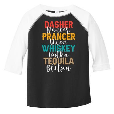 Dasher Dancer Prancer Vixen Whiskey Vodka Tequila Blitzen Toddler Fine Jersey T-Shirt
