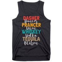 Dasher Dancer Prancer Vixen Whiskey Vodka Tequila Blitzen Tank Top