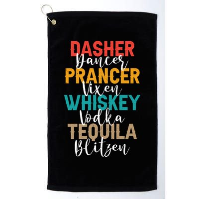 Dasher Dancer Prancer Vixen Whiskey Vodka Tequila Blitzen Golf Towel