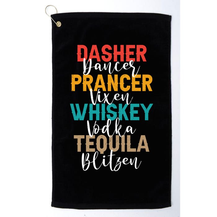 Dasher Dancer Prancer Vixen Whiskey Vodka Tequila Blitzen Golf Towel