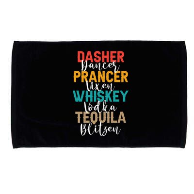 Dasher Dancer Prancer Vixen Whiskey Vodka Tequila Blitzen Microfiber Hand Towel