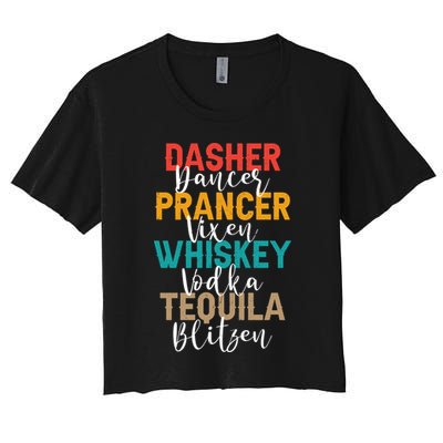 Dasher Dancer Prancer Vixen Whiskey Vodka Tequila Blitzen Crop Top