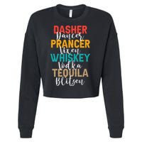 Dasher Dancer Prancer Vixen Whiskey Vodka Tequila Blitzen Cropped Pullover Crew