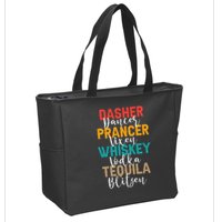 Dasher Dancer Prancer Vixen Whiskey Vodka Tequila Blitzen Zip Tote Bag