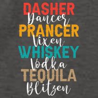 Dasher Dancer Prancer Vixen Whiskey Vodka Tequila Blitzen Vector Backpack