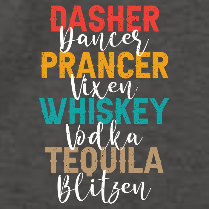 Dasher Dancer Prancer Vixen Whiskey Vodka Tequila Blitzen Vector Backpack