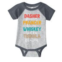 Dasher Dancer Prancer Vixen Whiskey Vodka Tequila Blitzen Infant Baby Jersey Bodysuit