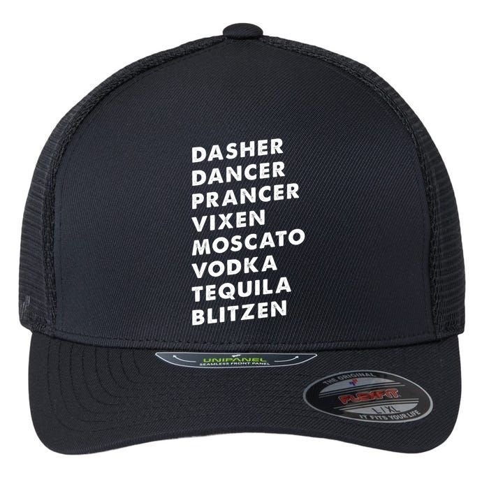 Dasher Dancer Prancer Vixen Moscato Vodka Tequila Gift Flexfit Unipanel Trucker Cap