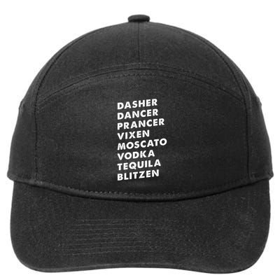 Dasher Dancer Prancer Vixen Moscato Vodka Tequila Gift 7-Panel Snapback Hat