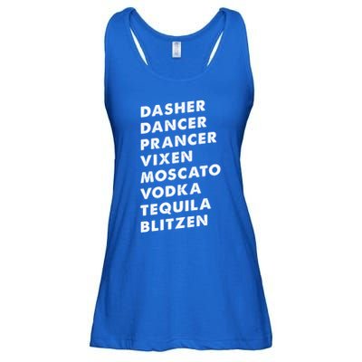 Dasher Dancer Prancer Vixen Moscato Vodka Tequila Gift Ladies Essential Flowy Tank