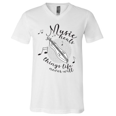 Dulcimerist Dulcimer Player Mountai Nappalachian Dulcimer V-Neck T-Shirt