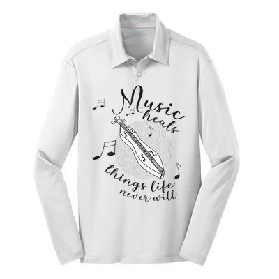 Dulcimerist Dulcimer Player Mountai Nappalachian Dulcimer Silk Touch Performance Long Sleeve Polo