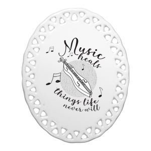 Dulcimerist Dulcimer Player Mountai Nappalachian Dulcimer Ceramic Oval Ornament