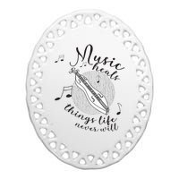 Dulcimerist Dulcimer Player Mountai Nappalachian Dulcimer Ceramic Oval Ornament