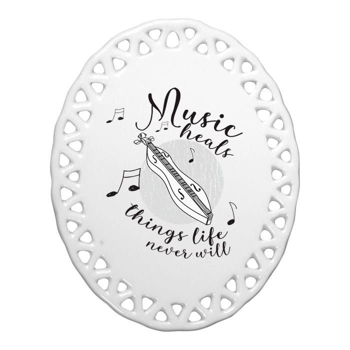 Dulcimerist Dulcimer Player Mountai Nappalachian Dulcimer Ceramic Oval Ornament