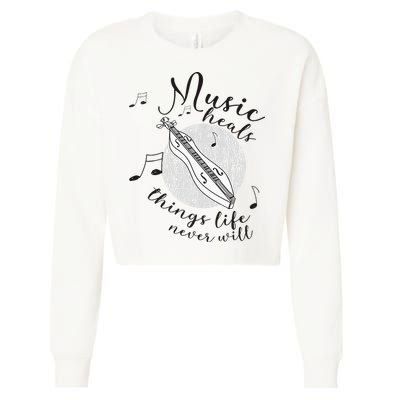 Dulcimerist Dulcimer Player Mountai Nappalachian Dulcimer Cropped Pullover Crew