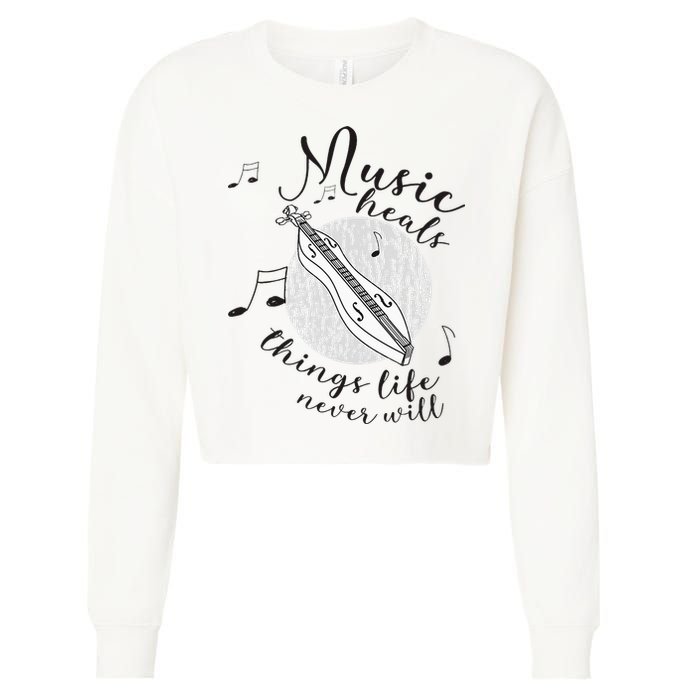 Dulcimerist Dulcimer Player Mountai Nappalachian Dulcimer Cropped Pullover Crew
