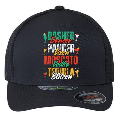 Dasher Dancer Prancer Vixen Funny Christmas Drinking Poem Flexfit Unipanel Trucker Cap