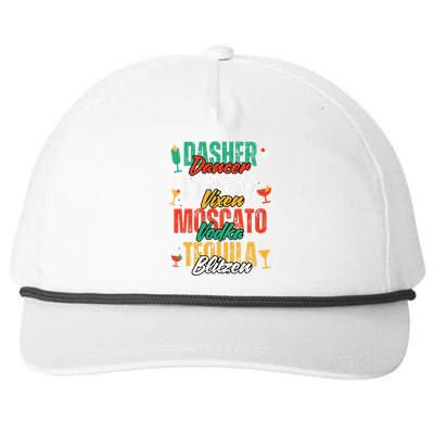 Dasher Dancer Prancer Vixen Funny Christmas Drinking Poem Snapback Five-Panel Rope Hat