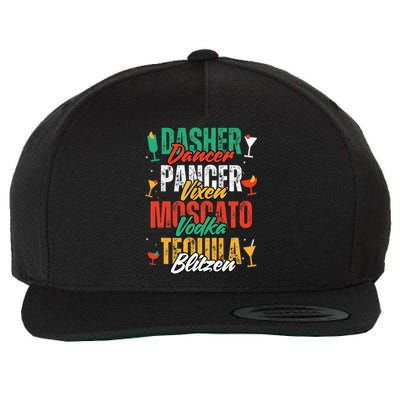 Dasher Dancer Prancer Vixen Funny Christmas Drinking Poem Wool Snapback Cap