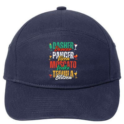 Dasher Dancer Prancer Vixen Funny Christmas Drinking Poem 7-Panel Snapback Hat