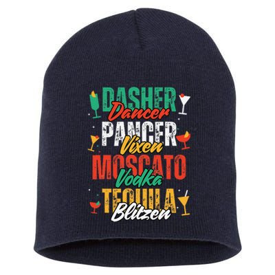 Dasher Dancer Prancer Vixen Funny Christmas Drinking Poem Short Acrylic Beanie