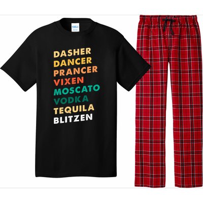 Dasher Dancer Prancer Vixen Moscato Vodka Tequila Gift Pajama Set