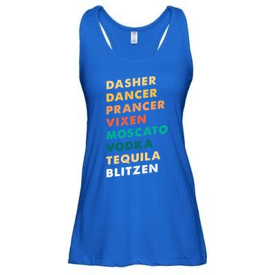 Dasher Dancer Prancer Vixen Moscato Vodka Tequila Gift Ladies Essential Flowy Tank