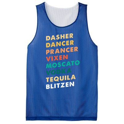 Dasher Dancer Prancer Vixen Moscato Vodka Tequila Gift Mesh Reversible Basketball Jersey Tank