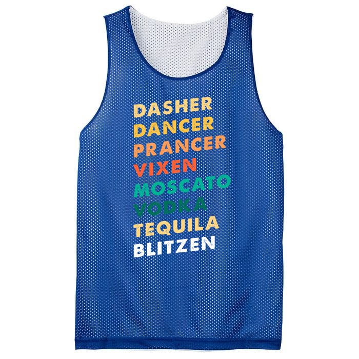 Dasher Dancer Prancer Vixen Moscato Vodka Tequila Gift Mesh Reversible Basketball Jersey Tank