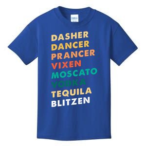 Dasher Dancer Prancer Vixen Moscato Vodka Tequila Gift Kids T-Shirt