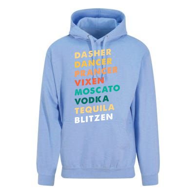 Dasher Dancer Prancer Vixen Moscato Vodka Tequila Gift Unisex Surf Hoodie