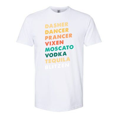 Dasher Dancer Prancer Vixen Moscato Vodka Tequila Gift Softstyle CVC T-Shirt