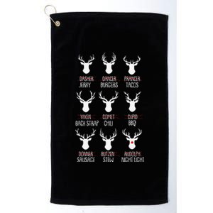 Dasher Dancer Prancer Christmas Pajama Reindeer Food XMas Platinum Collection Golf Towel